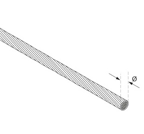 Cable (1x19) - Model 6203/6206 CAD Drawing